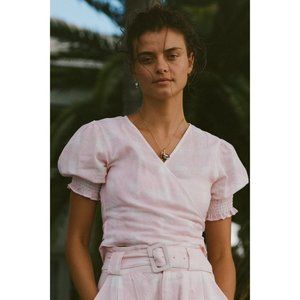 Solid and Striped Willow Wrap crop top gingham